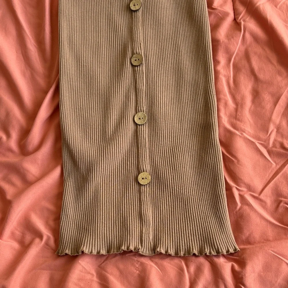 Button-Down Ribbed Dress - Picture 2 of 4
